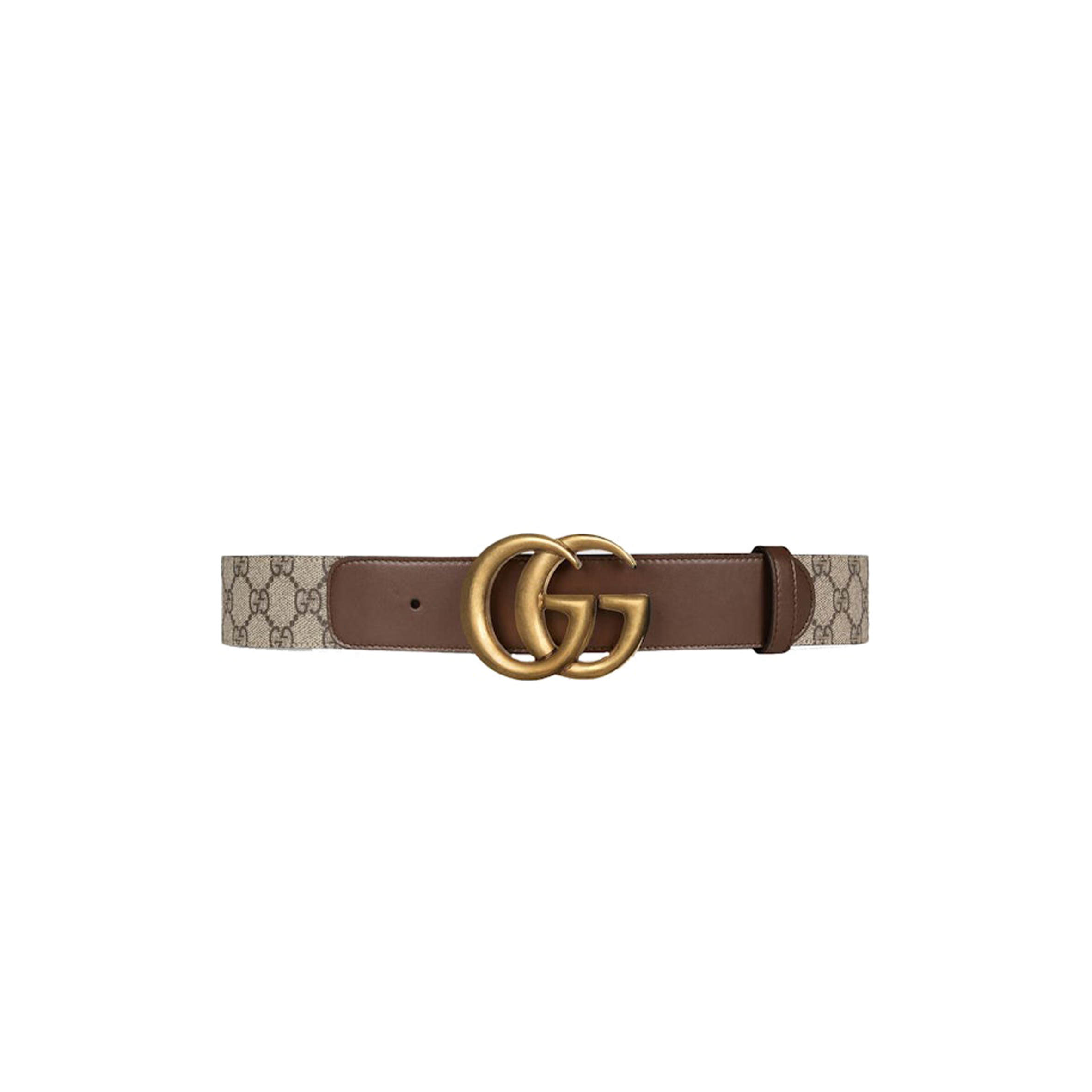 GUCCI GG BELT DOUBLE G BUCKLE BROWN 400593